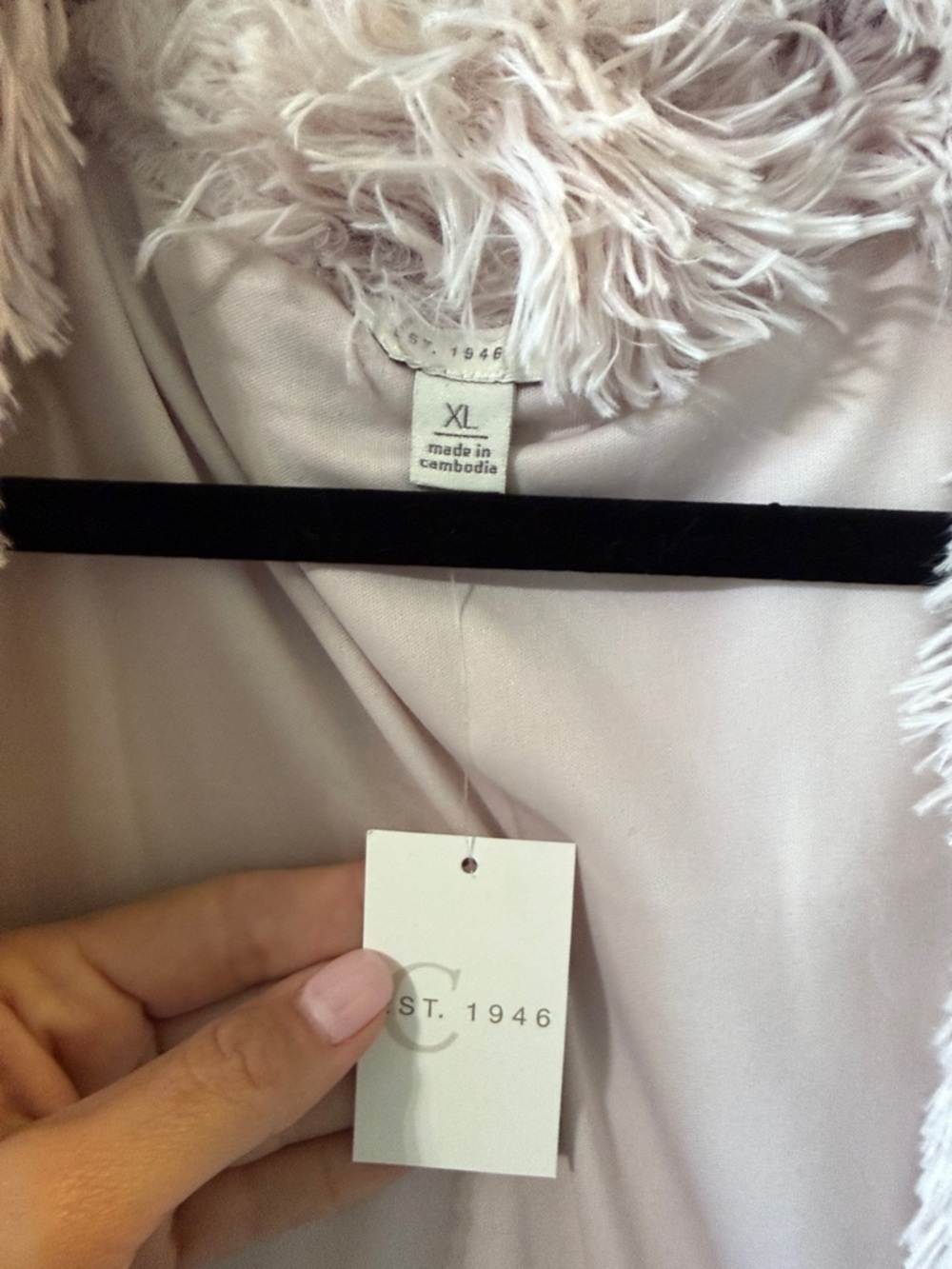 Faux Fur Draped Vest - Blush Pink - Picture 4 of 5